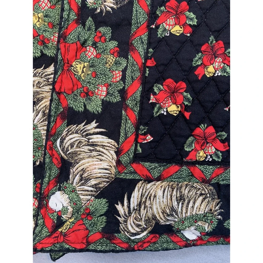 Vera Bradley Retired Christmas Holly Hen Reversible Set 8 Placemats & 8 Napkins